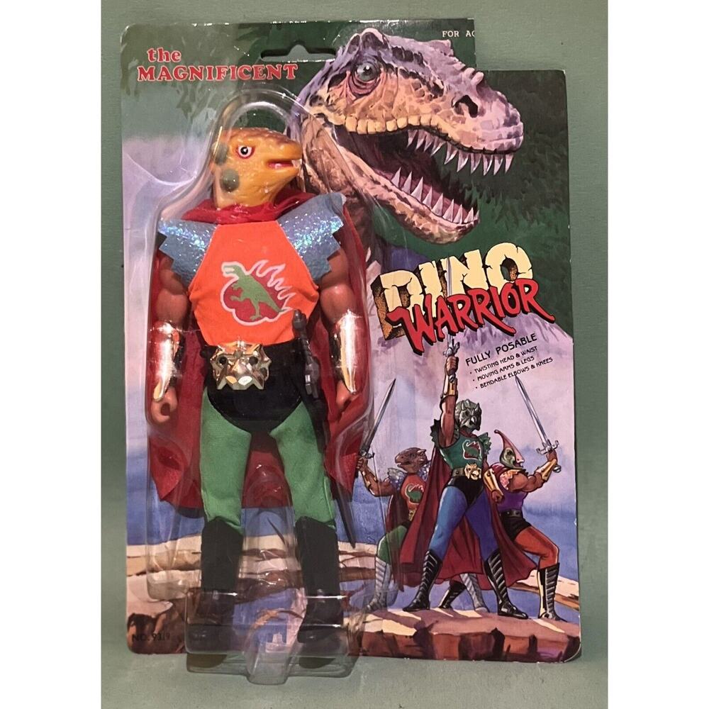 PACO Magnificent Dino Warrior Action Figure, KO Mego Style, Sealed on Card, RARE